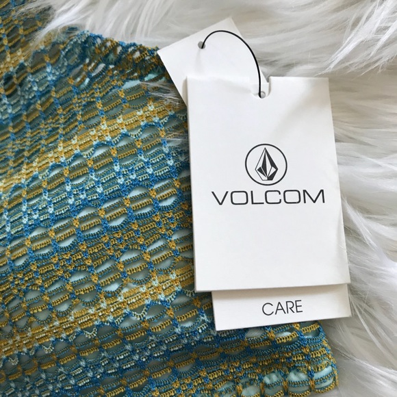 VOLCOM Wildly Bare High Neck Mesh Crop Bikini Top - Picture 5 of 8